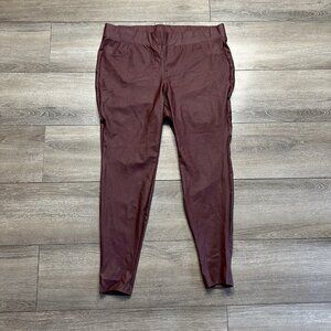 Torrid Faux Leather Pants Womens Size 2 Root Beer Stretch Shapewear